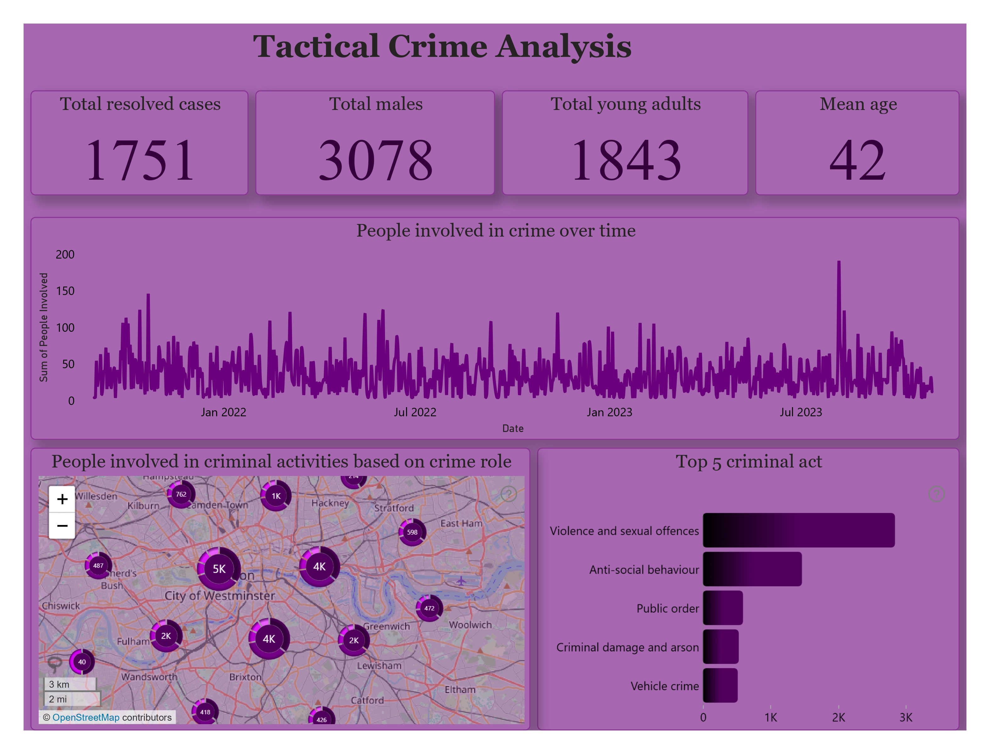 Police Analysis PowerBI | Project | Overview of tactical crime analysis